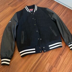 Superdry Black Jacket with White Accents